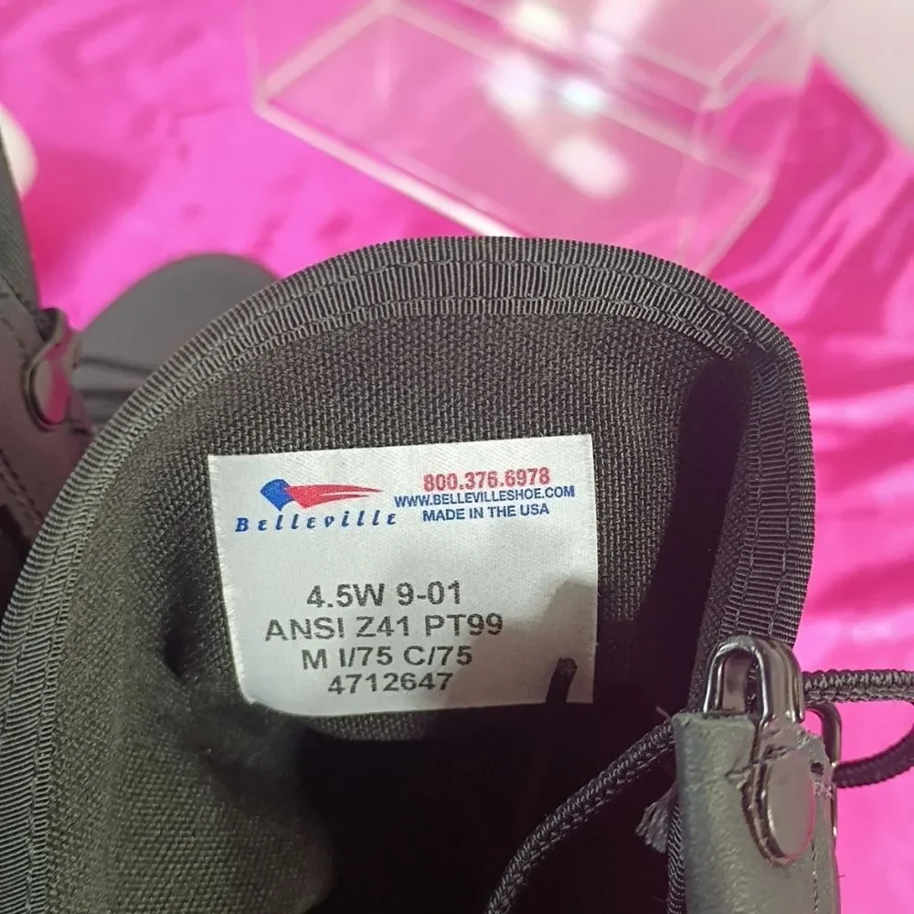 Belleville Mens SZ 4.5W Hot Weather Steel Toe Boot Black. Condition is Used